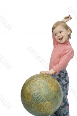 Baby and globe