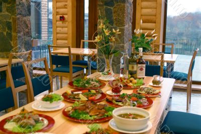 Interior of the georgian restaurant