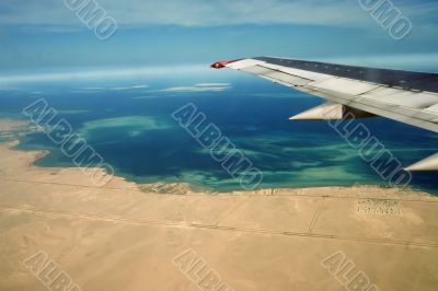 Desert, Egypt, river, sand, plane