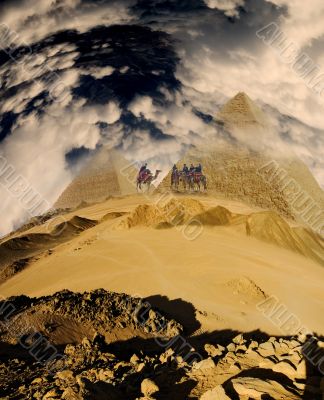 Desert, Egypt, river, sand, plane
