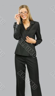 Young beautiful smiling business woman