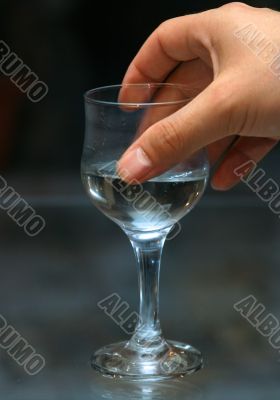 Glass with alcohol