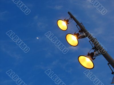 Shone lanterns and the moon