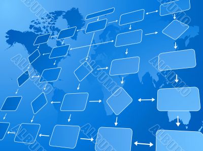 business flow chart blue