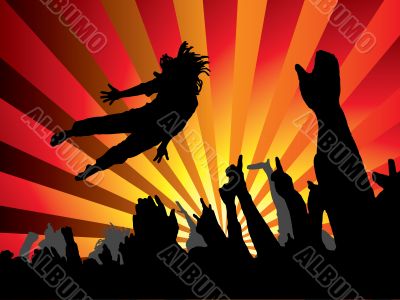 concert jump flame