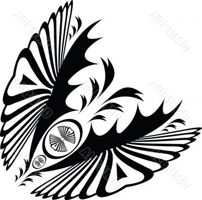 deco swirl butterfly corner