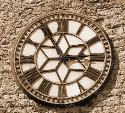 sepia clock face
