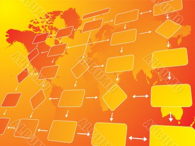 business flow chart orange