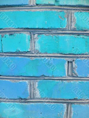 Blue brick wall