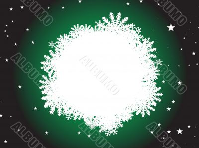 snowflake round label green