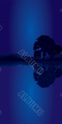 tree blue portrait
