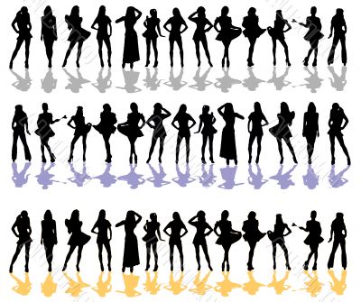 women silhouette color