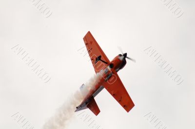 Smoke White Airplane in motion