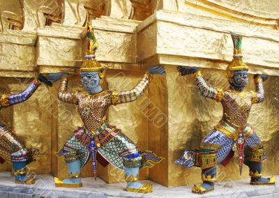 Statues at the Grand Palace, Bangkok, Thailand. Statues at the Grand Palace, Bangkok, Thailand.