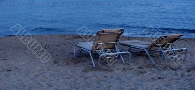 Evening on the Mediterranean beach