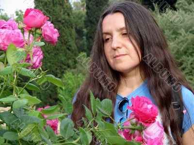 The woman and roses