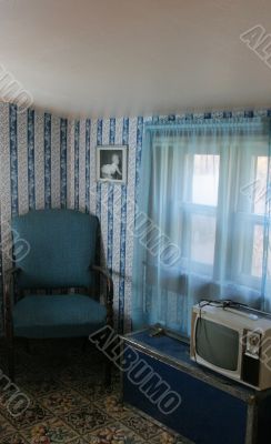 Old-fashioned blue room
