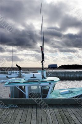 Boat moored at the dock