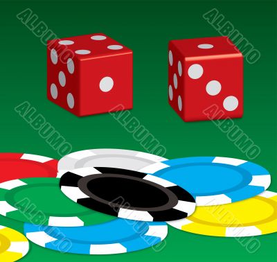 poker chip n dice