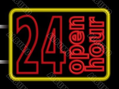 neon sign 24hr open