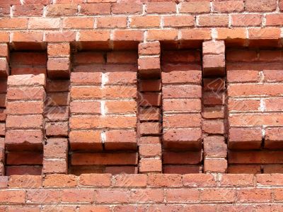 Brick wall of a triumphal arch. Barcelona