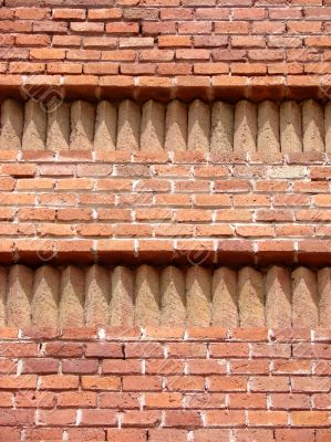 Brick wall of a triumphal arch. Barcelona