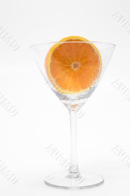 Sliced Orange in a Martini Glass