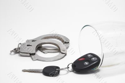 Beer, Keys and Handcuffs - Drunk Driving Concept
