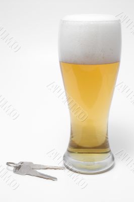 Beer and Car Keys - Drunk Driving Concept