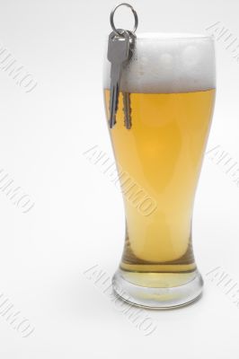 Beer and Car Keys - Drunk Driving Concept