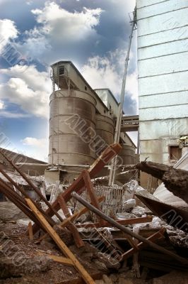 The destroyed factory
