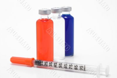 medicine vial and syringe