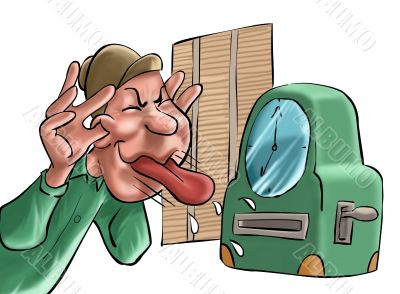 The worker and the clock