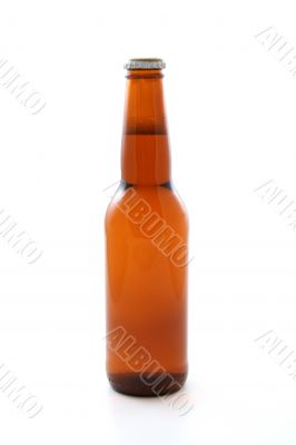 one bottle of beer isolated on white