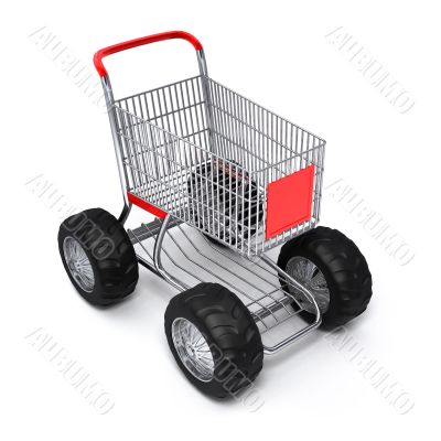 Shopping cart isolated turbo