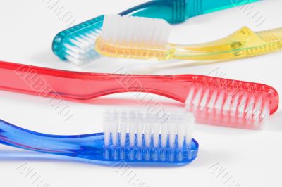 colorful tooth brushes