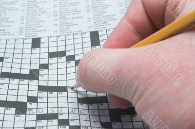a daily crossword puzzle in a newspaper