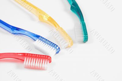 colorful tooth brushes