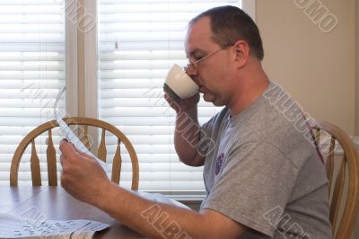 man drinking coffee