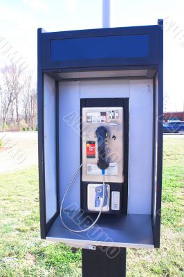 a pay telephone booth