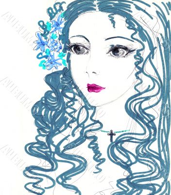 Portrait of beautiful girl in love