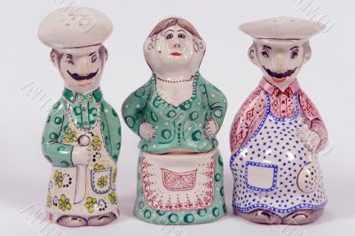 two saltshakers and mustard-pot two saltshakers and mustard-pot