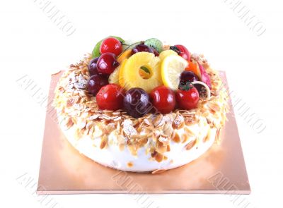 Cake with fruit topping