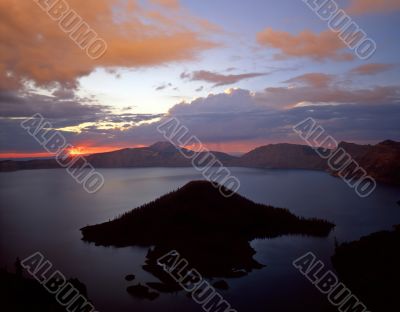 Crater Lake at Sunset