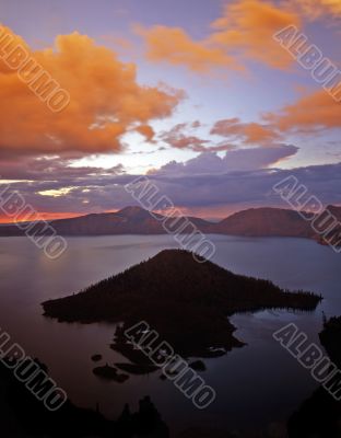 Crater Lake View at Sunset
