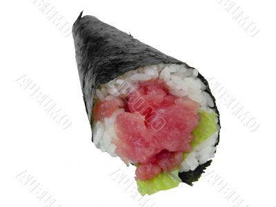 Tuna hand-roll sushi