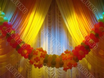 illuminated scene background curtains