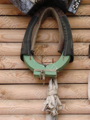 Horse Harness collar in rural backyard