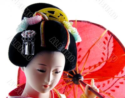 Geisha with umbrella