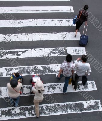 People crossing the street